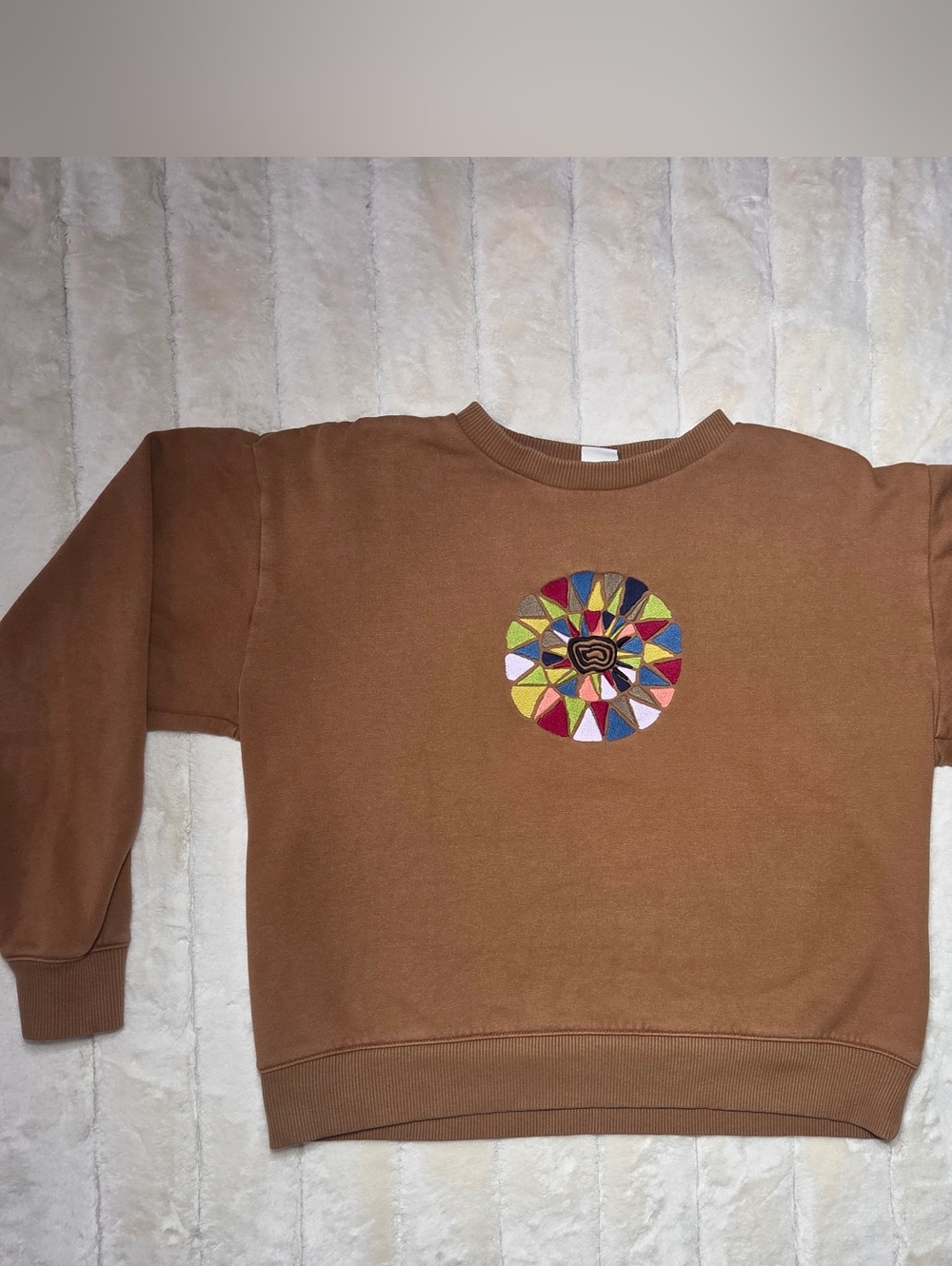 Vans Brown Crewneck with Multicolor Circular Graphic - Picture 3 of 7